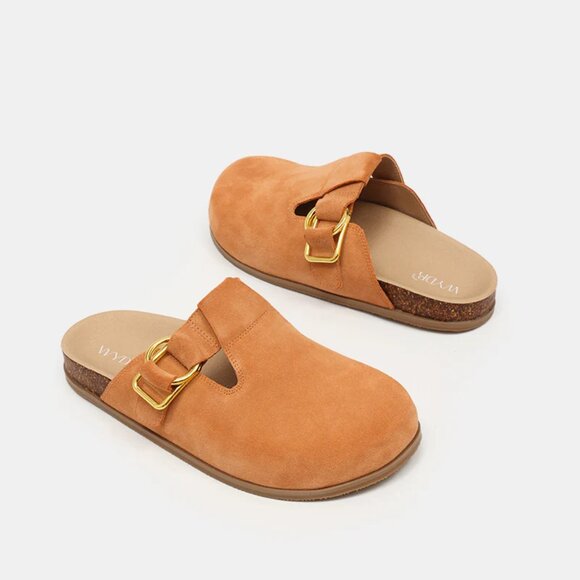 Sedona Closed Toe Mules | Size 7WW | Almond - Picture 4 of 8